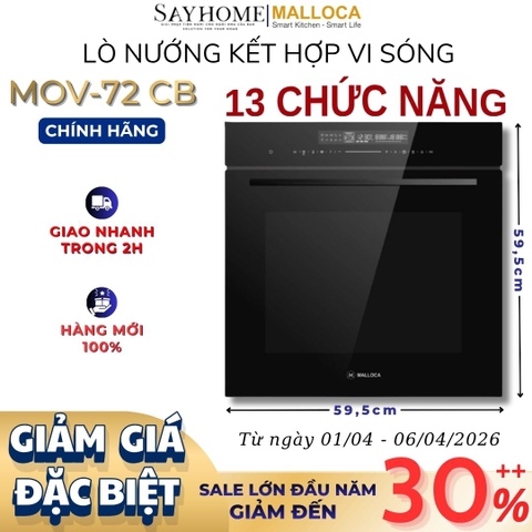 Lò nướng kết hợp vi sóng MALLOCA MOV-72 CB 72 Lít - Hàng chính hãng