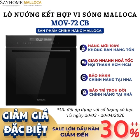 Lò nướng kết hợp vi sóng MALLOCA MOV-72 CB 72 Lít - Hàng chính hãng