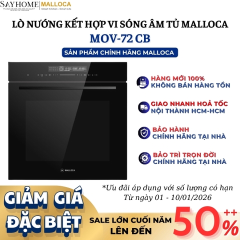Lò nướng kết hợp vi sóng MALLOCA MOV-72 CB 72 Lít - Hàng chính hãng