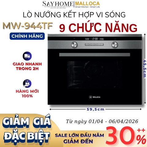 Lò nướng kết hợp vi sóng MALLOCA MW-944TF 44 Lít - Hàng chính hãng