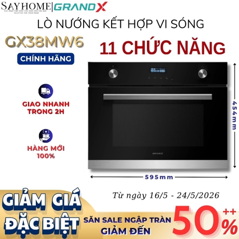 Lò nướng GrandX GX75V8 âm tủ, dung tích 75 lít - Bảo hành chính hãng 2 năm