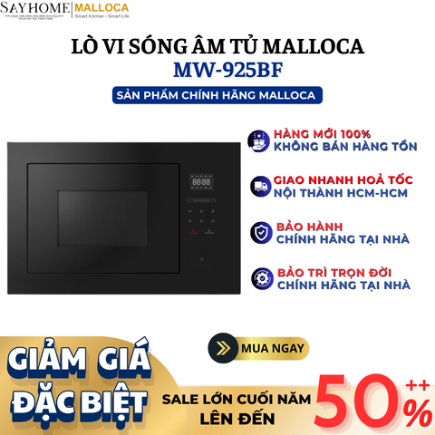 Lò vi sóng kết hợp nướng MALLOCA MW-925BF âm tủ 25 Lít - Hàng chính hãng