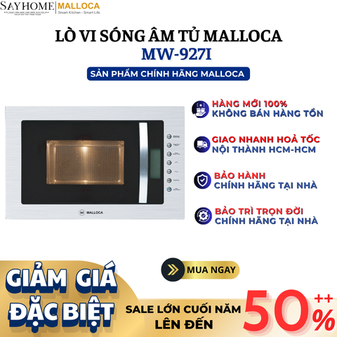 Lò vi sóng MALLOCA MW-927I âm tủ dung tích 27 Lít - Hàng chính hãng