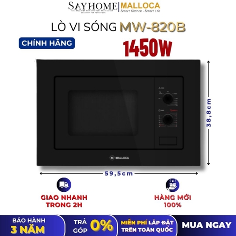 Lò vi sóng MALLOCA MW-820B âm tủ 20 Lít - Hàng chính hãng