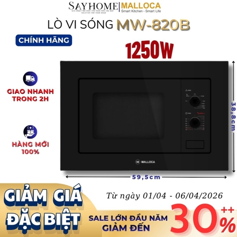 Lò vi sóng MALLOCA MW-820B âm tủ 20 Lít - Hàng chính hãng