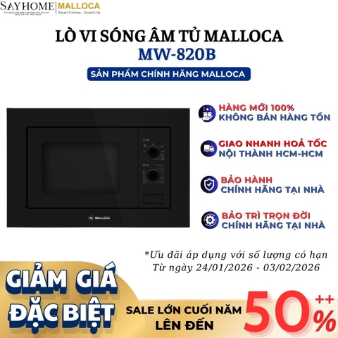 Lò vi sóng MALLOCA MW-820B âm tủ 20 Lít - Hàng chính hãng