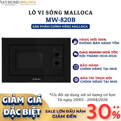 Lò vi sóng MALLOCA MW-820B âm tủ 20 Lít - Hàng chính hãng