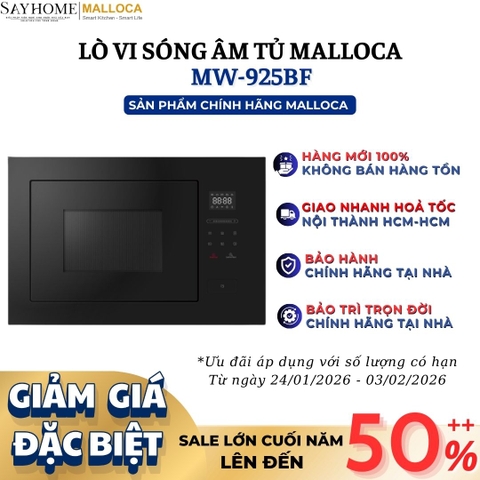 Lò vi sóng kết hợp nướng MALLOCA MW-925BF âm tủ 25 Lít - Hàng chính hãng