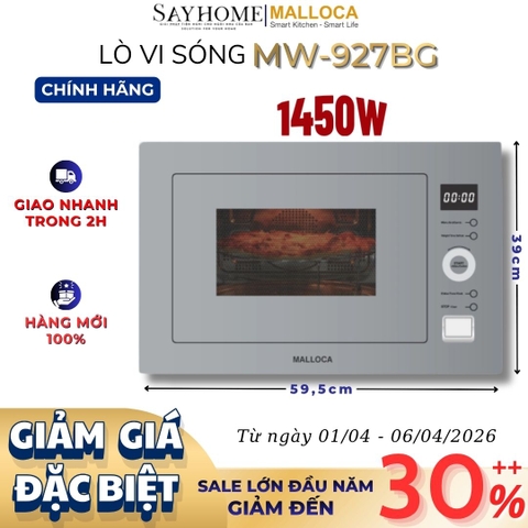 Lò vi sóng MALLOCA MW-927BG âm tủ 27 Lít - Hàng chính hãng