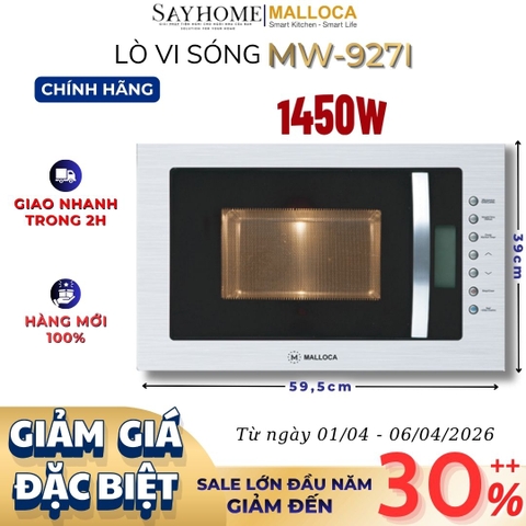 Lò vi sóng MALLOCA MW-927I âm tủ dung tích 27 Lít - Hàng chính hãng