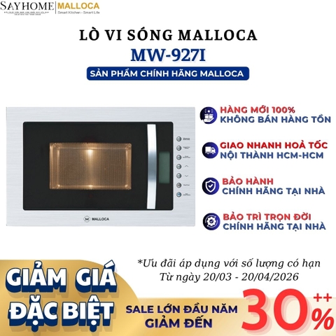 Lò vi sóng MALLOCA MW-927I âm tủ dung tích 27 Lít - Hàng chính hãng