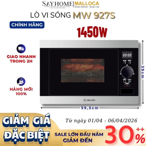 Lò vi sóng MALLOCA MW 927S âm tủ 27 Lít - Hàng chính hãng