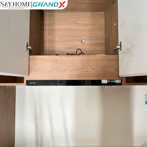Máy hút mùi GrandX GX H60F56B / GX H70F56B âm tủ, ray kéo, màu đen - Hàng chính hãng