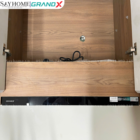 Máy hút mùi GrandX GX H60F56B / GX H70F56B âm tủ, ray kéo, màu đen - Hàng chính hãng