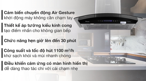 Máy hút mùi kính cong RANGE HOOD PRAMIE AC17-700