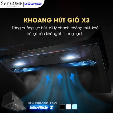 Máy hút mùi âm tủ Kocher Turbo X-350D tại thành phố Hồ Chí Minh