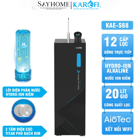 Máy lọc nước nóng lạnh Hydro-ion kiềm Karofi 12 lõi lọc KAE-S68 tại thành phố Hồ Chí Minh