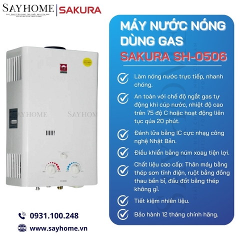 Máy nước nóng SAKURA SH-0506 tại thành phố Hồ Chí Minh