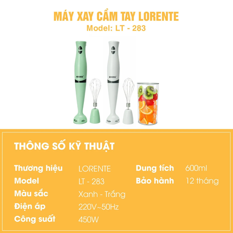 Máy xay cầm tay đa năng Lorente LT-283 450W