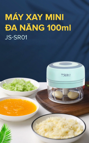 Máy xay mini TSUKI TS-SR01 đa năng thủy tinh, dung tích 300ml, lưỡi dao thép không gỉ - Hàng chính hãng