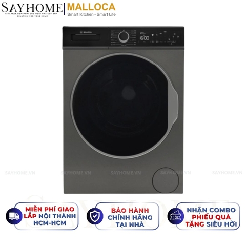 Máy giặt MALLOCA MWM-T1510BL cửa trước, lồng ngang 10kg - Hàng chính hãng
