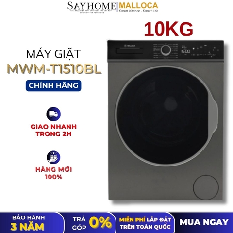 Máy giặt MALLOCA MWM-T1510BL cửa trước, lồng ngang 10kg - Hàng chính hãng