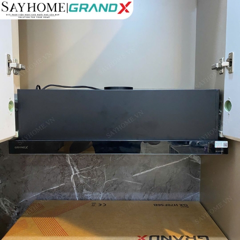 Máy hút mùi GrandX GX H60F56B / GX H70F56B âm tủ, ray kéo, màu đen - Hàng chính hãng