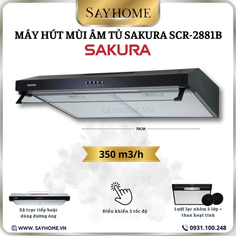 Máy hút mùi SAKURA SCR-2881B âm tủ - Chính hãng