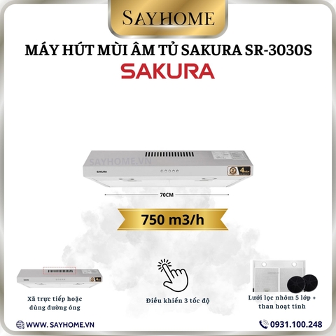 Máy hút mùi SAKURA SR-3030S âm tủ - Chính hãng