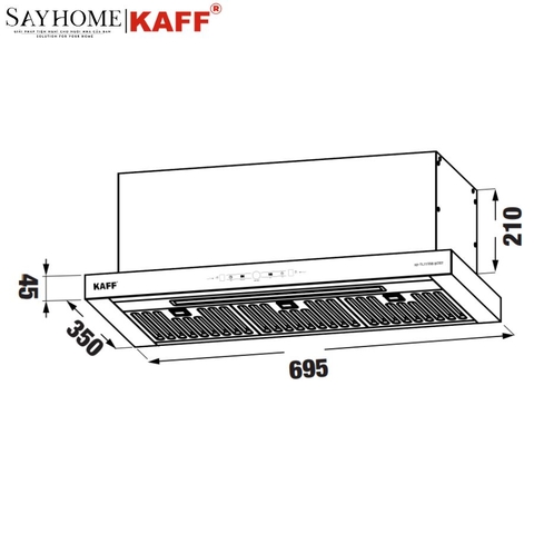 Máy hút mùi KAFF KF - TL7735B BOST âm tủ, cảm ứng tại thành phố Hồ Chí Minh