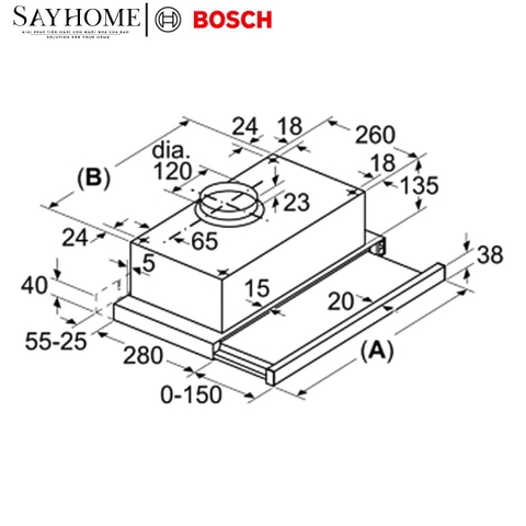 Máy Hút Mùi Bosch DFT63CA61B Âm Tủ Serie 2 tại thành phố Hồ Chí Minh