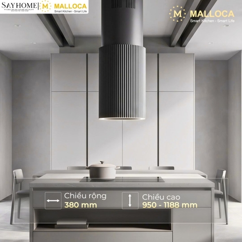 Máy hút mùi Malloca Monoblack K-382B treo độc lập tại Thành phố Hồ Chí Minh