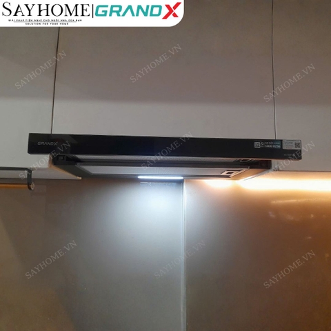 Máy hút mùi GrandX GX H60F56B / GX H70F56B âm tủ, ray kéo, màu đen - Hàng chính hãng