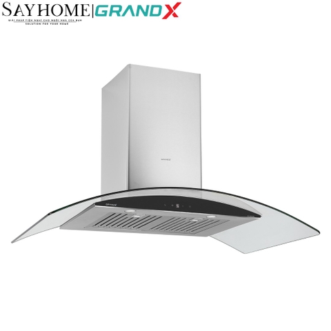 Máy hút mùi GrandX GX H70C62 / GX H90C62 kính cong - Hàng chính hãng