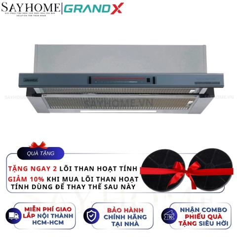 Máy hút mùi GrandX GX H70F72G / GX H70F72B âm tủ, ray kéo - Hàng chính hãng