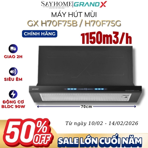 Máy hút mùi GrandX GX H70F75B/ GX H70F75G âm tủ - Hàng chính hãng