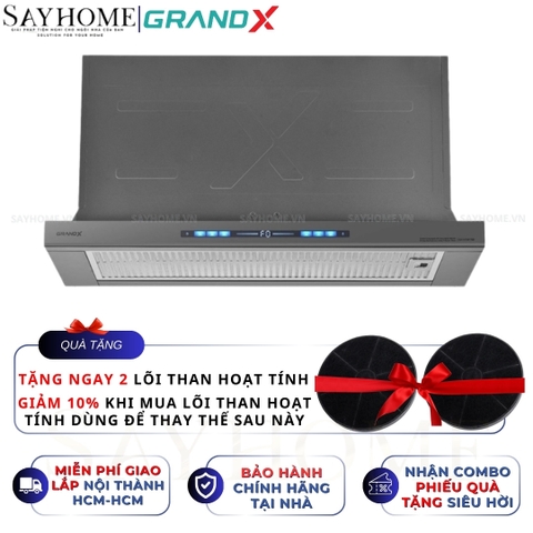 Máy hút mùi GrandX GX H70F75B/ GX H70F75G âm tủ, ray kéo - Hàng chính hãng