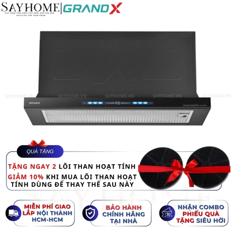 Máy hút mùi GrandX GX H70F75B/ GX H70F75G âm tủ, ray kéo - Hàng chính hãng