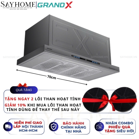 Máy hút mùi GrandX GX H70F85B/ GX H70F85G/ GX H80F85B âm tủ, ray kéo - Hàng chính hãng