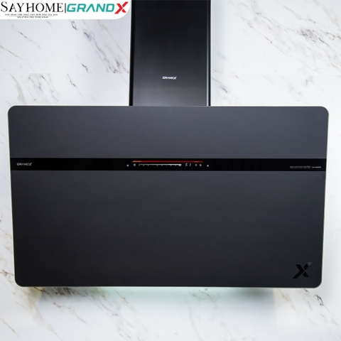 Máy hút mùi GrandX GX H70S86B/ GX H90S86B kính vát, áp tường, màu đen - Hàng chính hãng