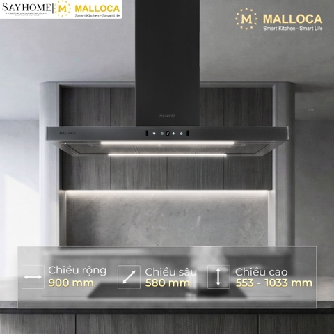 Máy hút mùi Malloca ISLA MH9058 treo độc lập tại thành phố Hồ Chí Minh