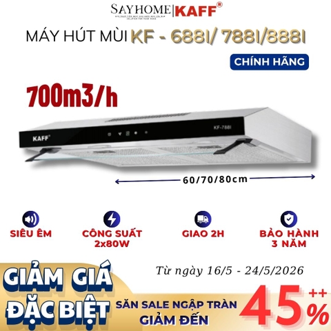 Máy hút mùi KAFF KF-688I/788I/888I âm tủ cảm ứng - Bảo hành chính hãng 3 năm
