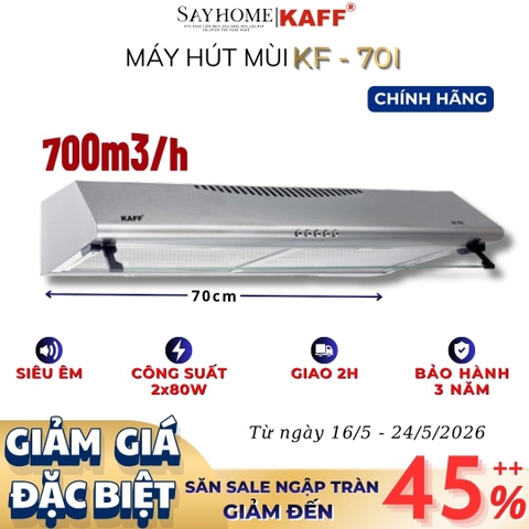 Máy hút mùi KAFF KF-70I âm tủ màu bạc - Bảo hành chính hãng 3 năm