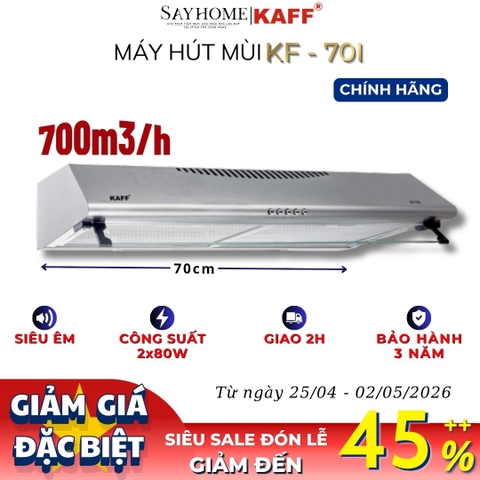 Máy hút mùi KAFF KF-70I âm tủ màu bạc - Bảo hành chính hãng 3 năm