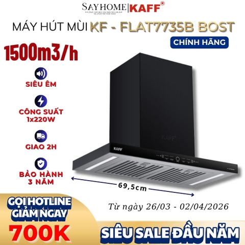 Máy hút mùi KAFF KF - FLAT7735B BOST chữ T - Bảo hành chính hãng 3 năm