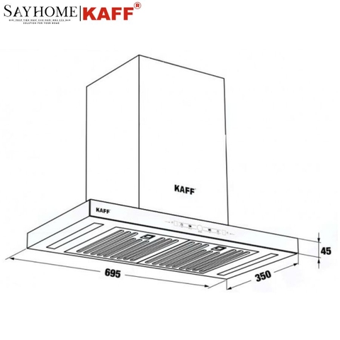 Máy hút mùi KAFF KF - FLAT7735S BOST kính toa, cảm ứng tại thành phố Hồ Chí Minh