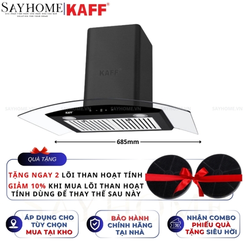 Máy hút mùi KAFF KF-GB207TB, KF-GB209TB kính cong - Bảo hành chính hãng 3 năm