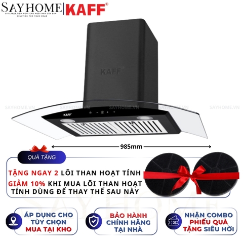 Máy hút mùi KAFF KF-GB207TB, KF-GB209TB kính cong - Bảo hành chính hãng 3 năm