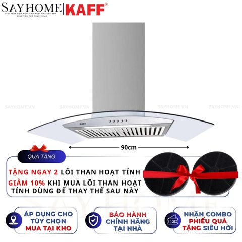 Máy hút mùi KAFF KF-GB783N/GB983N kính cong áp tường - Bảo hành chính hãng 3 năm
