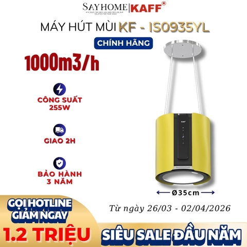 Máy hút mùi KAFF KF-IS0935YL độc lập cảm ứng - điều khiển từ xa - Bảo hành chính hãng 3 năm